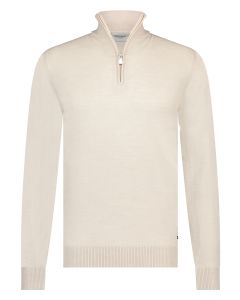 Seven Dials Saul Merino Halfzip Trui – Beige
