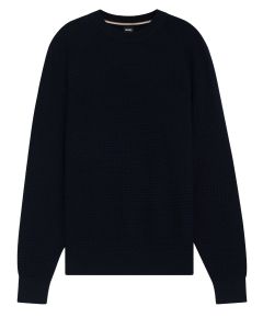 BOSS Waffle Knit Trui – Blauw