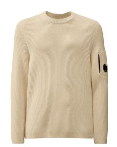C.P. Company Full Rib Crew‑Neck Sweater – Off‑Whit
