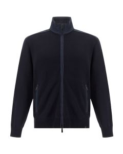 Paul & Shark Gebreide Wol Trui met Rits – Blauw