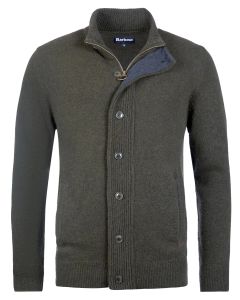 Barbour Essential Elbow‑Patch Cardigan – Groen