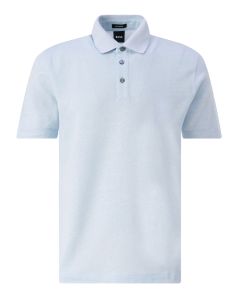 BOSS slim-fit polo van katoen & linnen mix