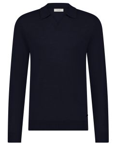 Seven Dials Trui met Polo Kraag Wyot – Blauw