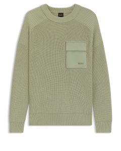 BOSS Orange Pocket Knit Trui – Groen