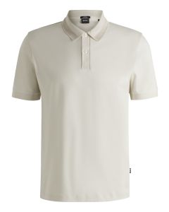 BOSS slim-fit polo van katoen beige