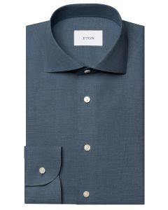 Eton Solid Signature Flannel Shirt – Blauw