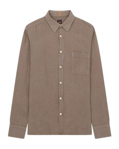 BOSS Orange casual shirt linnen bruin