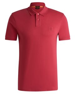 BOSS Orange slim-fit polo met logopatch