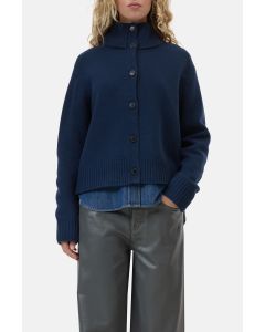 Closed Gebreid Vest – Blauw