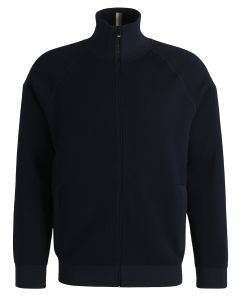 BOSS vest met rits van katoen en scheerwol