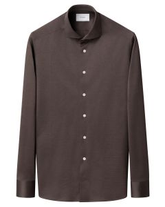 Eton Filo di Scozia Knit Shirt Slim Fit– Bruin