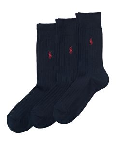 POLO Ralph Lauren 3-pack Geribbelde Sokken Marine