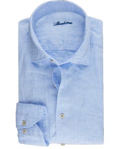 Stenströms Fitted body overhemd linnen blauw