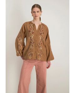 Stella Forest Blouse Lange Mouw – Bruin