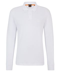 BOSS Tales polo lange mouw – Wit