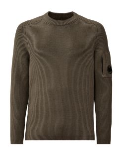 C.P. Company Full Rib Crew‑Neck Trui – Groen