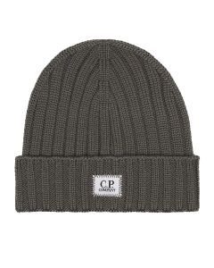 C.P. Company Merino Wol Logo Beanie – Bruin
