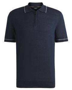 BOSS Zip polo – Blauw