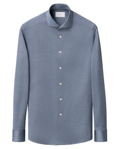 Eton Filo di Scozia Knit Shirt Slim Fit – Blauw