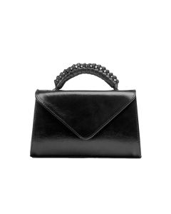 Unisa kleine clutch met gevlochten handvat