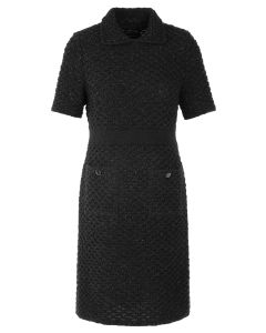 Marc Cain Bouclé Midi Jurk – Zwart