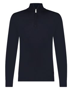 Seven Dials Saul Merino Halfzip Trui – Blauw