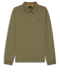 BOSS Orange Passenger Longsleeve Polo – Groen