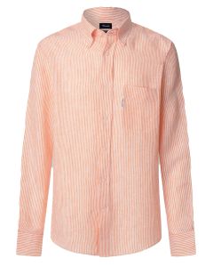 Faconnable Regular fit gestreept linnen shirt