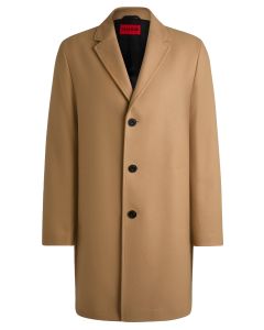 HUGO Regular‑Fit Wool Coat – Beige