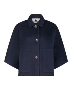 Alter Ego Wollen Poncho Jas – Navy