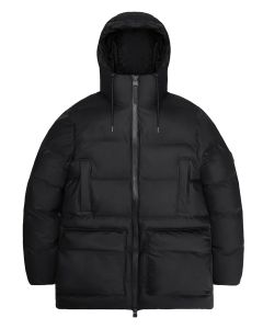 Rains Alta Long Puffer Cargo – Zwart