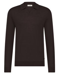 Seven Dials Trui met Polo Kraag Wyot – Bruin