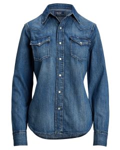 Ralph Lauren Denim Western Blouse – Blauw