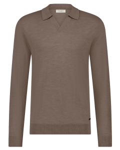 Seven Dials Trui met Polo Kraag Wyot – Bruin