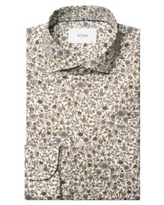Eton Floral Print Signature Twill Shirt – Groen