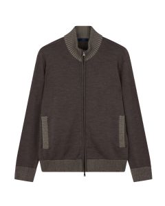 Paul & Shark Gebreid Wol Vest met Rits – Bruin