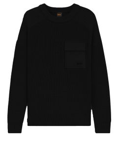 BOSS Orange Pocket Knit Trui – Zwart