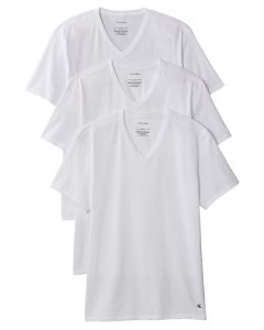 Calvin Klein T-shirt V hals 3-pack wit