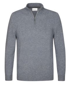 Profuomo Blue Wool Half‑Zip Sweater – Blauw